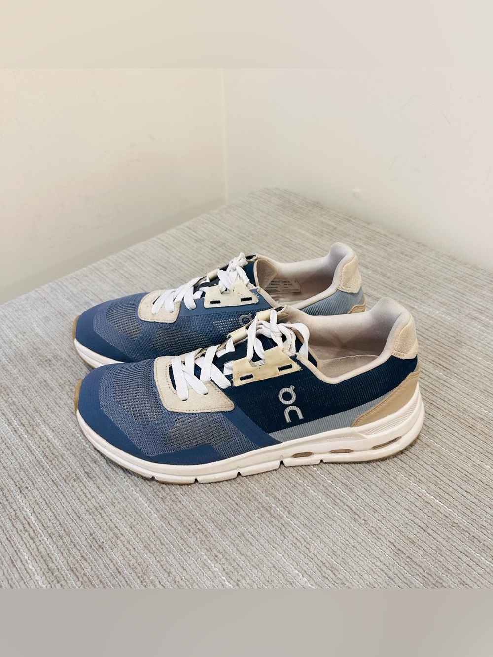 On Cloudrift Women's Walking Shoes Metal/Navy Blue Beige Size US 8 / EU 39 - Picture 2 of 11